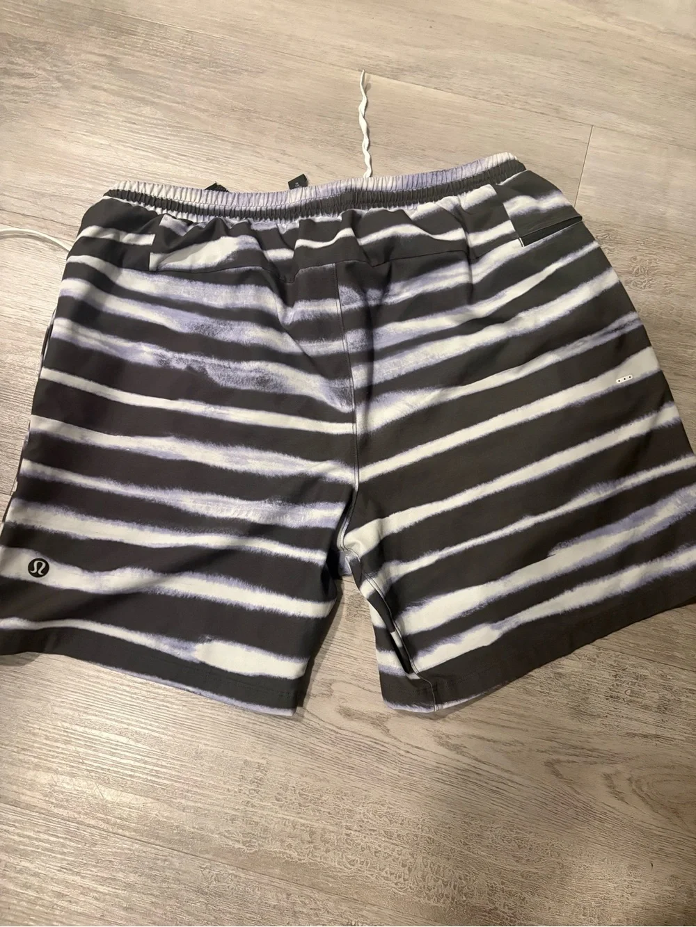 Men's Lululemon Black & White Striped Swim Trunks